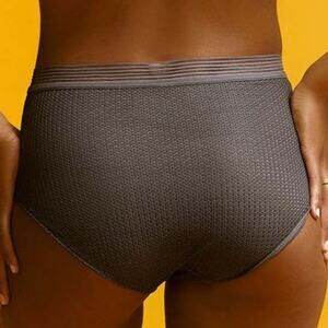 Brand New Women's Thirdlove Modern Mesh High Brief Mesh Sheer Panty Charcoal NWT
